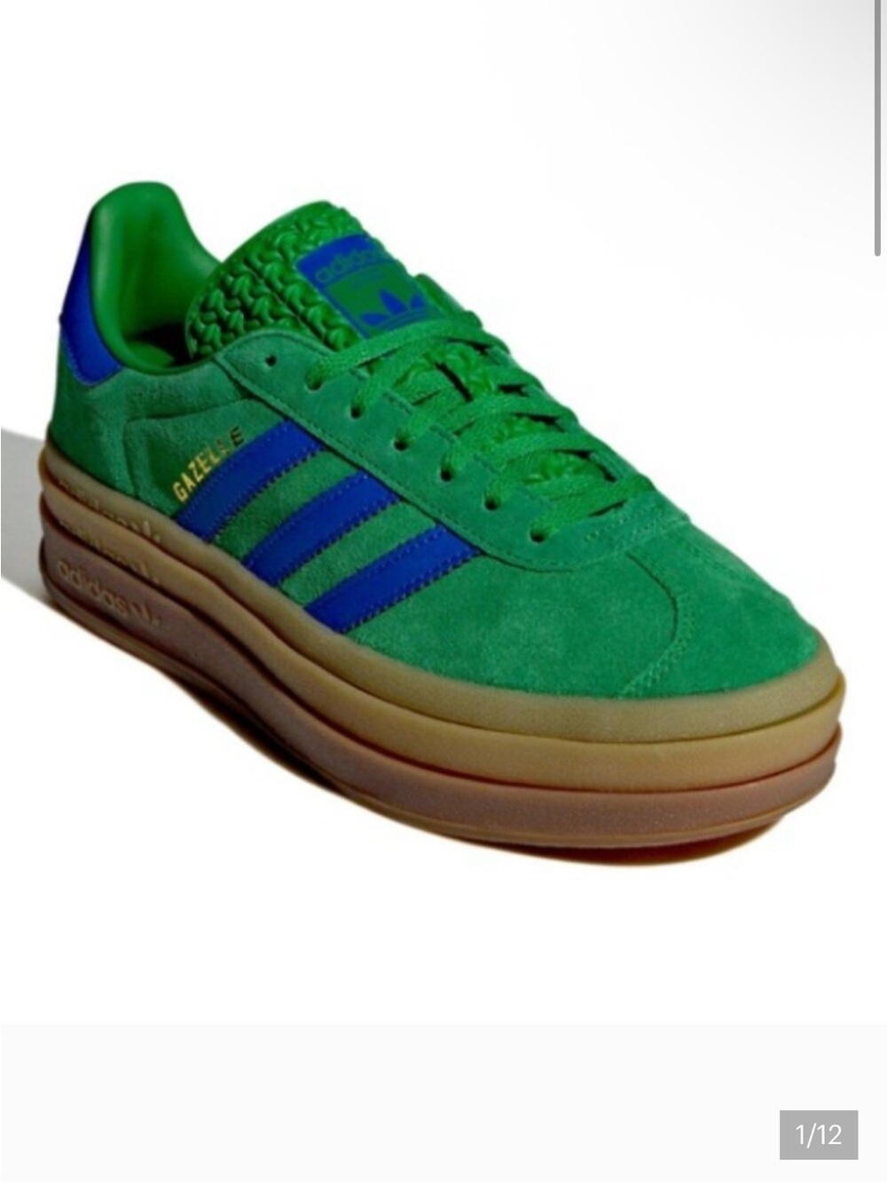 Adidas Gazelle Bold Platform women’s Size 7.5 Kelly green suede